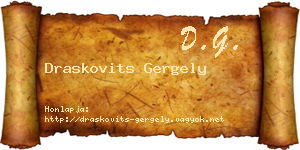 Draskovits Gergely névjegykártya